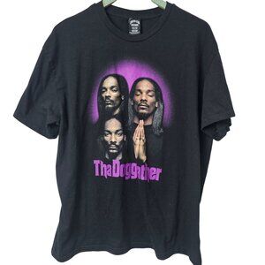 Vintage Death Row Records ThaDoggfather Snoop Dogg Black Rap Rock T-Shirt, XL
